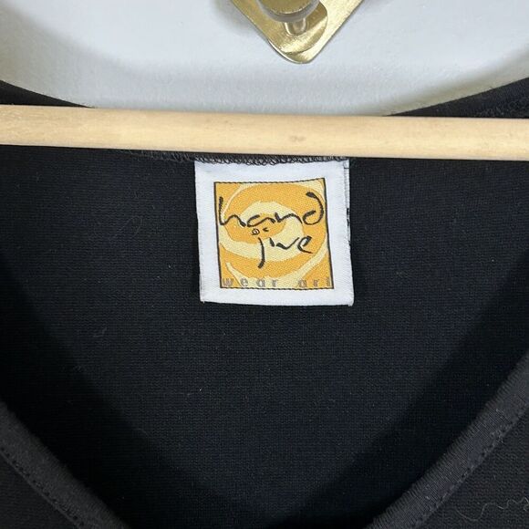 Hand Jive Maxi Dress Size XS Artsy Art to Wear Print Asymmetric Hem Boho Hippie - Picture 8 of 9